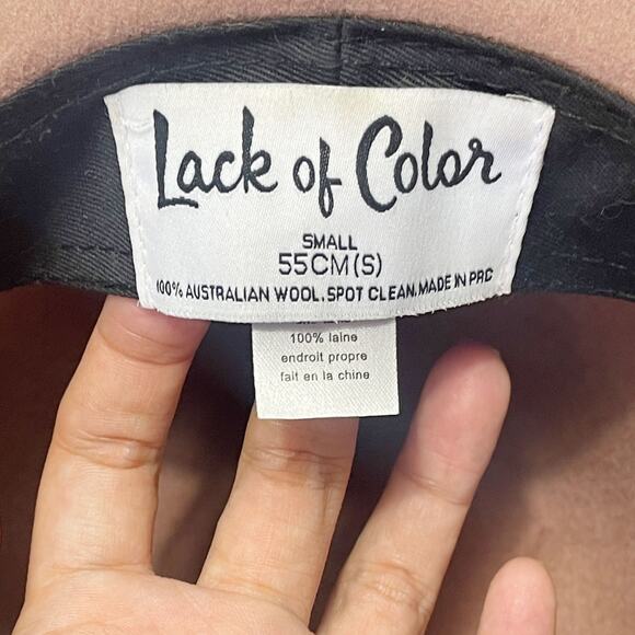 LACK OF COLOR The Fleur Wool Fedora Hat in Dusty Mauve Size 55cm/S - Picture 11 of 13